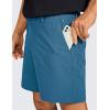 imageCRZ YOGA Mens All Day Comfy Golf Shorts  7quot9quot Stretch Lightweight Flat Front for Casual Work with PocketsIron Blue