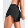 imageCRZ YOGA Mid Waisted Dolphin Athletic Shorts for Women 4quot Lightweight High Split for Gym Workout with Liner Quick DryBlack