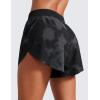 imageCRZ YOGA Mid Waisted Dolphin Athletic Shorts for Women 4quot Lightweight High Split for Gym Workout with Liner Quick DryBlack Tie Dye Flowers