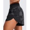 imageCRZ YOGA Mid Waisted Dolphin Athletic Shorts for Women 4quot Lightweight High Split for Gym Workout with Liner Quick DryBlack Tie Dye Flowers