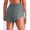 imageCRZ YOGA Mid Waisted Dolphin Athletic Shorts for Women 4quot Lightweight High Split for Gym Workout with Liner Quick DryGrey Sage