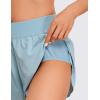 imageCRZ YOGA Mid Waisted Dolphin Athletic Shorts for Women 4quot Lightweight High Split for Gym Workout with Liner Quick DryLight Grayish Blue