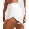 imageCRZ YOGA Mid Waisted Dolphin Athletic Shorts for Women 4quot Lightweight High Split for Gym Workout with Liner Quick DryMilky White Bone