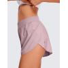 imageCRZ YOGA Mid Waisted Dolphin Athletic Shorts for Women 4quot Lightweight High Split for Gym Workout with Liner Quick DryMoonlight Ash
