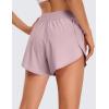 imageCRZ YOGA Mid Waisted Dolphin Athletic Shorts for Women 4quot Lightweight High Split for Gym Workout with Liner Quick DryMoonlight Ash