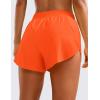 imageCRZ YOGA Mid Waisted Dolphin Athletic Shorts for Women 4quot Lightweight High Split for Gym Workout with Liner Quick DryNeon Orange