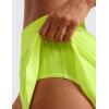 imageCRZ YOGA Mid Waisted Dolphin Athletic Shorts for Women 4quot Lightweight High Split for Gym Workout with Liner Quick DryNeon Yellow