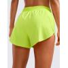 imageCRZ YOGA Mid Waisted Dolphin Athletic Shorts for Women 4quot Lightweight High Split for Gym Workout with Liner Quick DryNeon Yellow