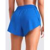 imageCRZ YOGA Mid Waisted Dolphin Athletic Shorts for Women 4quot Lightweight High Split for Gym Workout with Liner Quick DrySparkle Blue