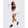 imageCRZ YOGA Mid Waisted Dolphin Athletic Shorts for Women 4quot Lightweight High Split for Gym Workout with Liner Quick DryWhite