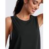 imageCRZ YOGA Pima Cotton Cropped Workout Tank Tops for Women  Sleeveless Sports Athletic Yoga Running Gym Crop ShirtsBlack