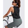 imageCRZ YOGA Pima Cotton Cropped Workout Tank Tops for Women  Sleeveless Sports Athletic Yoga Running Gym Crop ShirtsDeep Armholecamo Multi 6