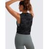 imageCRZ YOGA Pima Cotton Cropped Workout Tank Tops for Women  Sleeveless Sports Athletic Yoga Running Gym Crop ShirtsDeep Armholecamo Multi 6