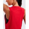 imageCRZ YOGA Pima Cotton Cropped Workout Tank Tops for Women  Sleeveless Sports Athletic Yoga Running Gym Crop ShirtsDeep Armholefestival Red