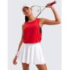 imageCRZ YOGA Pima Cotton Cropped Workout Tank Tops for Women  Sleeveless Sports Athletic Yoga Running Gym Crop ShirtsDeep Armholefestival Red