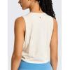 imageCRZ YOGA Pima Cotton Cropped Workout Tank Tops for Women  Sleeveless Sports Athletic Yoga Running Gym Crop ShirtsDeep Armholeice GreyWhite