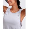 imageCRZ YOGA Pima Cotton Cropped Workout Tank Tops for Women  Sleeveless Sports Athletic Yoga Running Gym Crop ShirtsDeep Armholeiced Iris