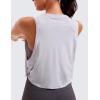 imageCRZ YOGA Pima Cotton Cropped Workout Tank Tops for Women  Sleeveless Sports Athletic Yoga Running Gym Crop ShirtsDeep Armholeiced Iris
