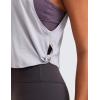 imageCRZ YOGA Pima Cotton Cropped Workout Tank Tops for Women  Sleeveless Sports Athletic Yoga Running Gym Crop ShirtsDeep Armholeiced Iris