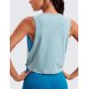 imageCRZ YOGA Pima Cotton Cropped Workout Tank Tops for Women  Sleeveless Sports Athletic Yoga Running Gym Crop ShirtsDeep Armholepure Blue
