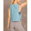 imageCRZ YOGA Pima Cotton Cropped Workout Tank Tops for Women  Sleeveless Sports Athletic Yoga Running Gym Crop ShirtsDeep Armholepure Blue