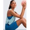 imageCRZ YOGA Pima Cotton Cropped Workout Tank Tops for Women  Sleeveless Sports Athletic Yoga Running Gym Crop ShirtsDeep Armholepure Blue