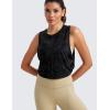 imageCRZ YOGA Pima Cotton Cropped Workout Tank Tops for Women  Sleeveless Sports Athletic Yoga Running Gym Crop ShirtsDeep Armholetie Dye Smoke Ink