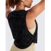 imageCRZ YOGA Pima Cotton Cropped Workout Tank Tops for Women  Sleeveless Sports Athletic Yoga Running Gym Crop ShirtsDeep Armholetie Dye Smoke Ink