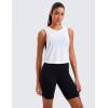 imageCRZ YOGA Pima Cotton Cropped Workout Tank Tops for Women  Sleeveless Sports Athletic Yoga Running Gym Crop ShirtsDeep Armholewhite