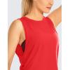 imageCRZ YOGA Pima Cotton Cropped Workout Tank Tops for Women  Sleeveless Sports Athletic Yoga Running Gym Crop ShirtsDeep Red