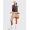 imageCRZ YOGA Pima Cotton Cropped Workout Tank Tops for Women  Sleeveless Sports Athletic Yoga Running Gym Crop ShirtsGrey Olive