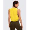 imageCRZ YOGA Pima Cotton Cropped Workout Tank Tops for Women  Sleeveless Sports Athletic Yoga Running Gym Crop ShirtsHigh Visibility Yellow