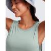 imageCRZ YOGA Pima Cotton Cropped Workout Tank Tops for Women  Sleeveless Sports Athletic Yoga Running Gym Crop ShirtsJade Grey
