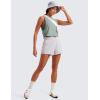 imageCRZ YOGA Pima Cotton Cropped Workout Tank Tops for Women  Sleeveless Sports Athletic Yoga Running Gym Crop ShirtsJade Grey