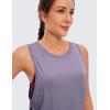 imageCRZ YOGA Pima Cotton Cropped Workout Tank Tops for Women  Sleeveless Sports Athletic Yoga Running Gym Crop ShirtsLavender Gray