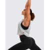 imageCRZ YOGA Pima Cotton Cropped Workout Tank Tops for Women  Sleeveless Sports Athletic Yoga Running Gym Crop ShirtsLight Grey Heather