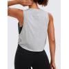 imageCRZ YOGA Pima Cotton Cropped Workout Tank Tops for Women  Sleeveless Sports Athletic Yoga Running Gym Crop ShirtsLight Grey Heather