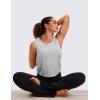 imageCRZ YOGA Pima Cotton Cropped Workout Tank Tops for Women  Sleeveless Sports Athletic Yoga Running Gym Crop ShirtsLight Grey Heather