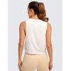 imageCRZ YOGA Pima Cotton Cropped Workout Tank Tops for Women  Sleeveless Sports Athletic Yoga Running Gym Crop ShirtsMilky White Bone