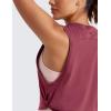 imageCRZ YOGA Pima Cotton Cropped Workout Tank Tops for Women  Sleeveless Sports Athletic Yoga Running Gym Crop ShirtsMisty Merlot