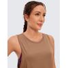 imageCRZ YOGA Pima Cotton Cropped Workout Tank Tops for Women  Sleeveless Sports Athletic Yoga Running Gym Crop ShirtsMocha Mousse