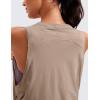 imageCRZ YOGA Pima Cotton Cropped Workout Tank Tops for Women  Sleeveless Sports Athletic Yoga Running Gym Crop ShirtsMortar Color
