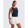 imageCRZ YOGA Pima Cotton Cropped Workout Tank Tops for Women  Sleeveless Sports Athletic Yoga Running Gym Crop ShirtsNavy
