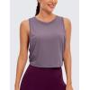 imageCRZ YOGA Pima Cotton Cropped Workout Tank Tops for Women  Sleeveless Sports Athletic Yoga Running Gym Crop ShirtsPurple Gray