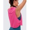 imageCRZ YOGA Pima Cotton Cropped Workout Tank Tops for Women  Sleeveless Sports Athletic Yoga Running Gym Crop ShirtsSonic Pink