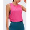 imageCRZ YOGA Pima Cotton Cropped Workout Tank Tops for Women  Sleeveless Sports Athletic Yoga Running Gym Crop ShirtsSonic Pink
