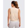 imageCRZ YOGA Pima Cotton Cropped Workout Tank Tops for Women  Sleeveless Sports Athletic Yoga Running Gym Crop ShirtsWhite Opal