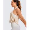 imageCRZ YOGA Pima Cotton Cropped Workout Tank Tops for Women  Sleeveless Sports Athletic Yoga Running Gym Crop ShirtsWhite Opal