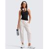 imageCRZ YOGA Soft Stretchy Joggers Sweatpants Women 25 Capri Casual Lounge Pajama Workout Sweat Pants with PocketsMilky White Bone