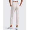 imageCRZ YOGA Soft Stretchy Joggers Sweatpants Women 25 Capri Casual Lounge Pajama Workout Sweat Pants with PocketsMilky White Bone